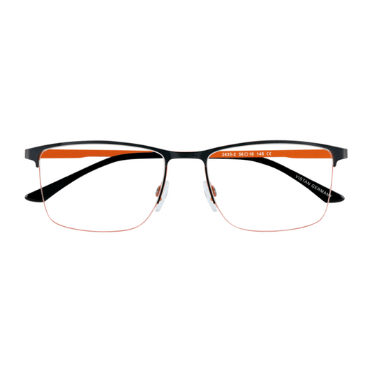 VISTAN Brille 2435-2 schwarz auf orange matt