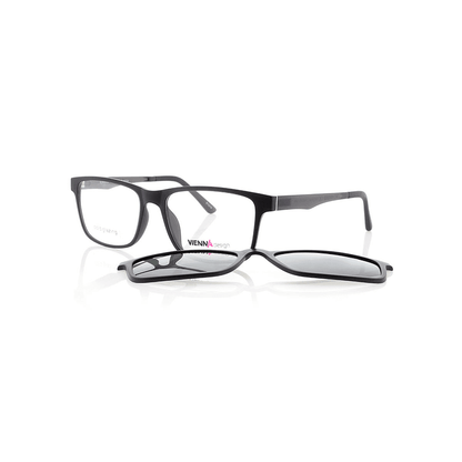 Vienna Design Brille mit Clip UN766-3 schwarz-grau