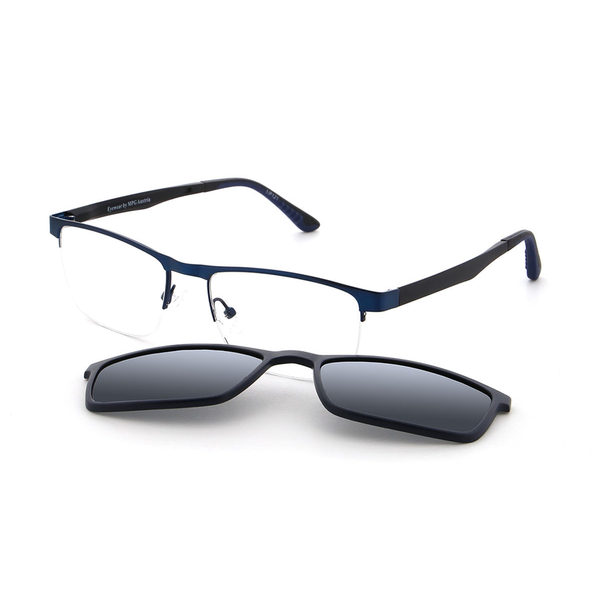 Vienna Design Brille mit Clip UN777-02 dunkelblau